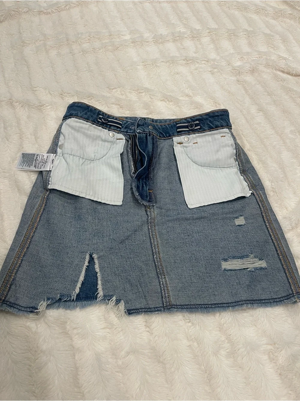 GAP Blue Distressed Denim Girls Mini Skirt